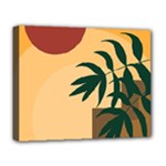 Arch Stairs Sun Branches Leaves Boho Bohemian Botanical Minimalist Nature Deluxe Canvas 20  x 16  (Stretched)