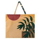 Arch Stairs Sun Branches Leaves Boho Bohemian Botanical Minimalist Nature Zipper Large Tote Bag