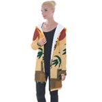 Arch Stairs Sun Branches Leaves Boho Bohemian Botanical Minimalist Nature Longline Hooded Cardigan
