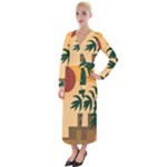 Arch Stairs Sun Branches Leaves Boho Bohemian Botanical Minimalist Nature Velvet Maxi Wrap Dress