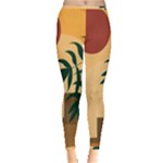 Arch Stairs Sun Branches Leaves Boho Bohemian Botanical Minimalist Nature Inside Out Leggings