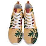 Arch Stairs Sun Branches Leaves Boho Bohemian Botanical Minimalist Nature Men s Lightweight High Top Sneakers