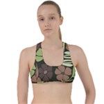 Flowers Leaves Plant Botanical Boho Bohemian Minimalist Nature Criss Cross Racerback Sports Bra