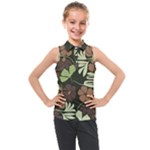 Flowers Leaves Plant Botanical Boho Bohemian Minimalist Nature Kids  Sleeveless Polo T-Shirt