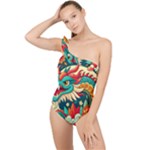 Chinese New Year – Year of the Dragon Frilly One Shoulder Swimsuit