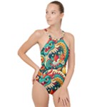 Chinese New Year – Year of the Dragon High Neck One Piece Swimsuit