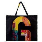 Abstract, Dark Background, Black, Typography,g Zipper Large Tote Bag