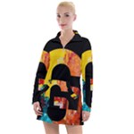 Abstract, Dark Background, Black, Typography,g Women s Long Sleeve Casual Dress