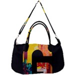 Abstract, Dark Background, Black, Typography,g Removable Strap Handbag