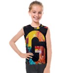 Abstract, Dark Background, Black, Typography,g Kids  Mesh Tank Top