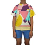 Bicycle, Geometric Figures, Art, Kids  Short Sleeve Swimwear