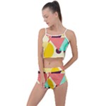 Bicycle, Geometric Figures, Art, Summer Cropped Co-Ord Set