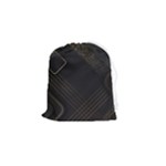 Black Background With Gold Lines Drawstring Pouch (Small)
