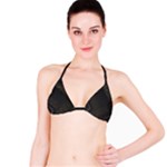 Black Background With Gold Lines Classic Bikini Top