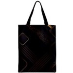 Black Background With Gold Lines Zipper Classic Tote Bag