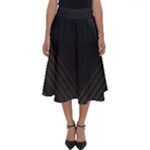 Black Background With Gold Lines Perfect Length Midi Skirt