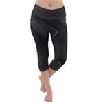 Black Background With Gold Lines Lightweight Velour Capri Yoga Leggings