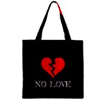 No Love, Broken, Emotional, Heart, Hope Zipper Grocery Tote Bag