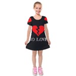 No Love, Broken, Emotional, Heart, Hope Kids  Short Sleeve Velvet Dress