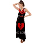 No Love, Broken, Emotional, Heart, Hope V-Neck Chiffon Maxi Dress