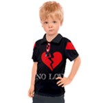 No Love, Broken, Emotional, Heart, Hope Kids  Polo T-Shirt