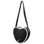 S Black Fingerprint, Black, Edge Heart Shoulder Bag