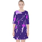 Triangles, Triangle, Colorful Quarter Sleeve Pocket Dress