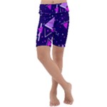 Triangles, Triangle, Colorful Kids  Lightweight Velour Cropped Yoga Leggings