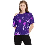 Triangles, Triangle, Colorful One Shoulder Cut Out T-Shirt