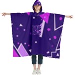 Triangles, Triangle, Colorful Women s Hooded Rain Ponchos