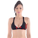 Abstract Black & Red, Backgrounds, Lines Plunge Bikini Top