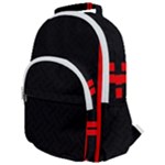 Abstract Black & Red, Backgrounds, Lines Rounded Multi Pocket Backpack