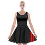 Abstract Black & Red, Backgrounds, Lines Velvet Skater Dress