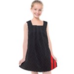 Abstract Black & Red, Backgrounds, Lines Kids  Cross Back Dress