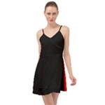 Abstract Black & Red, Backgrounds, Lines Summer Time Chiffon Dress