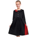 Abstract Black & Red, Backgrounds, Lines Kids  Midi Sailor Dress