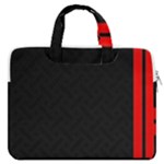 Abstract Black & Red, Backgrounds, Lines MacBook Pro 13  Double Pocket Laptop Bag