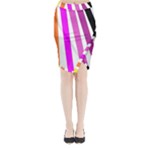 Colorful Multicolor Colorpop Flare Midi Wrap Pencil Skirt