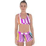 Colorful Multicolor Colorpop Flare Racerback Boyleg Bikini Set