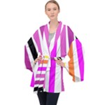 Colorful Multicolor Colorpop Flare Long Sleeve Velvet Kimono 