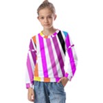 Colorful Multicolor Colorpop Flare Kids  Long Sleeve T-Shirt with Frill 