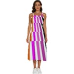 Colorful Multicolor Colorpop Flare Sleeveless Shoulder Straps Boho Dress