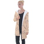 Lines Dots Pattern Abstract Art Longline Hooded Cardigan