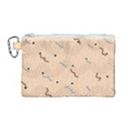Lines Dots Pattern Abstract Art Canvas Cosmetic Bag (Medium)