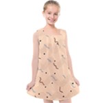 Lines Dots Pattern Abstract Art Kids  Cross Back Dress