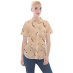 Lines Dots Pattern Abstract Art Women s Short Sleeve Pocket Shirt