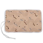 Lines Dots Pattern Abstract Art Pen Storage Case (S)