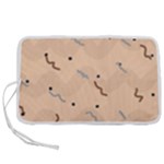 Lines Dots Pattern Abstract Art Pen Storage Case (M)