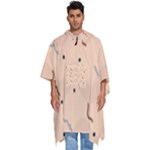 Lines Dots Pattern Abstract Art Men s Hooded Rain Ponchos