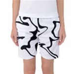 Black And White Swirl Background Women s Basketball Shorts